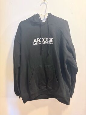 Black Crewneck Hoodie with Front Logo
